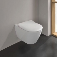 Villeroy & Boch Subway 2.0 Rimless Wall Hung Toilet with Slim Soft Close Seat - White Alpin