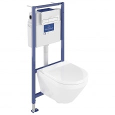 Villeroy & Boch ViPro 2.0 Frame Bundle with Architectura Twishflush(e) WH Toilet and Chrome Flush Plate