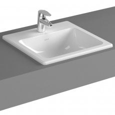 Vitra S20 Compact Countertop Inset Basin Front Overflow 500mm Wide - 1 Tap Hole