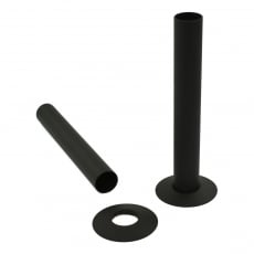 West 130mm Radiator Valve Pipe Sleeve Kit Pair - Satin Black