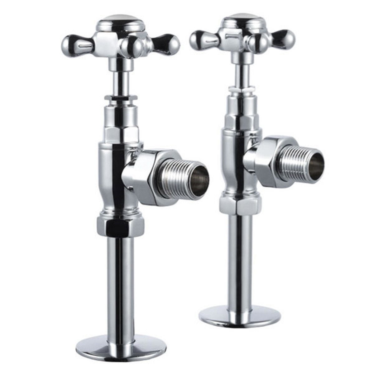 Burlington Angled Radiator Valves Pair - Chrome