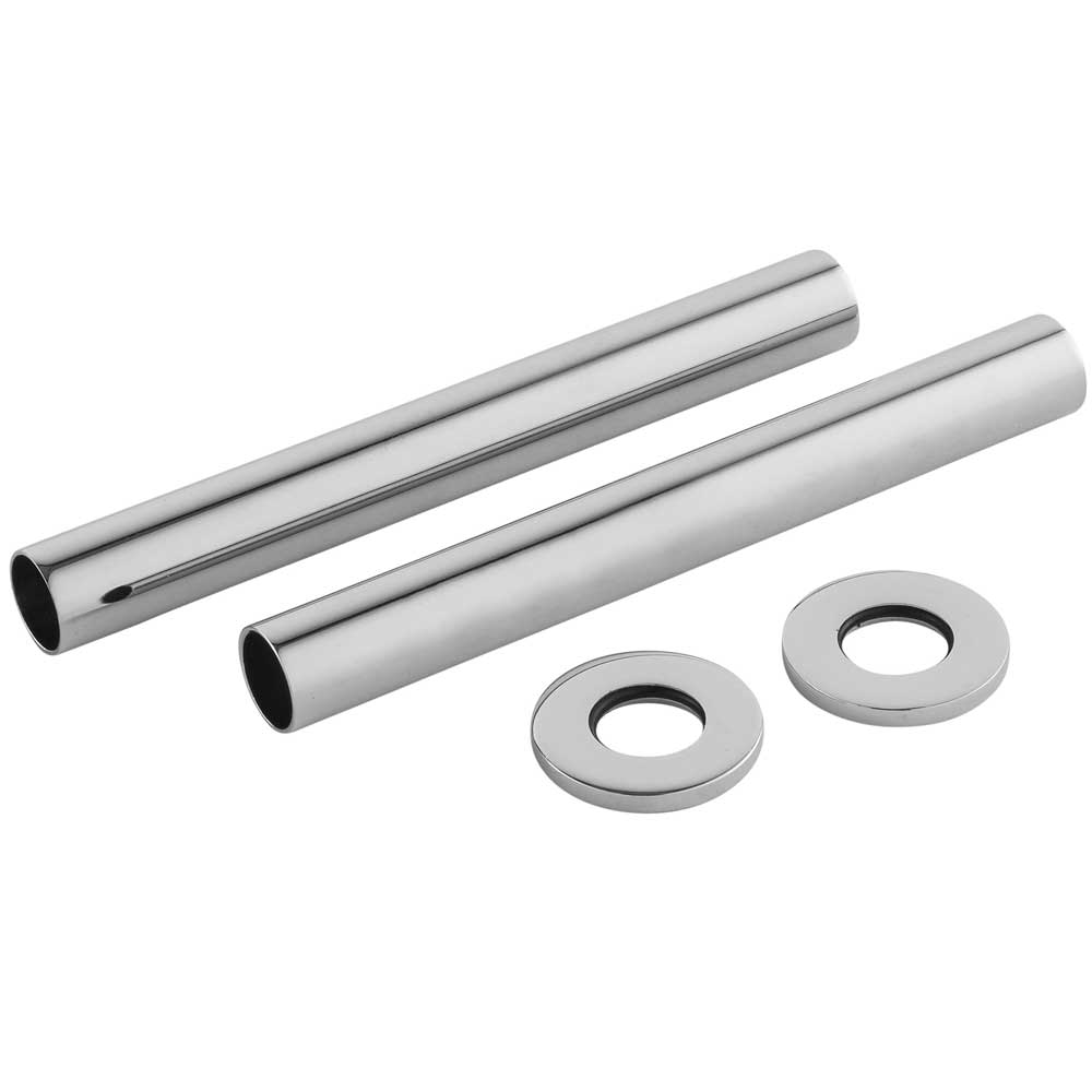 Hudson Reed 300mm Pipe Covers for Chrome Radiator Valves Pair