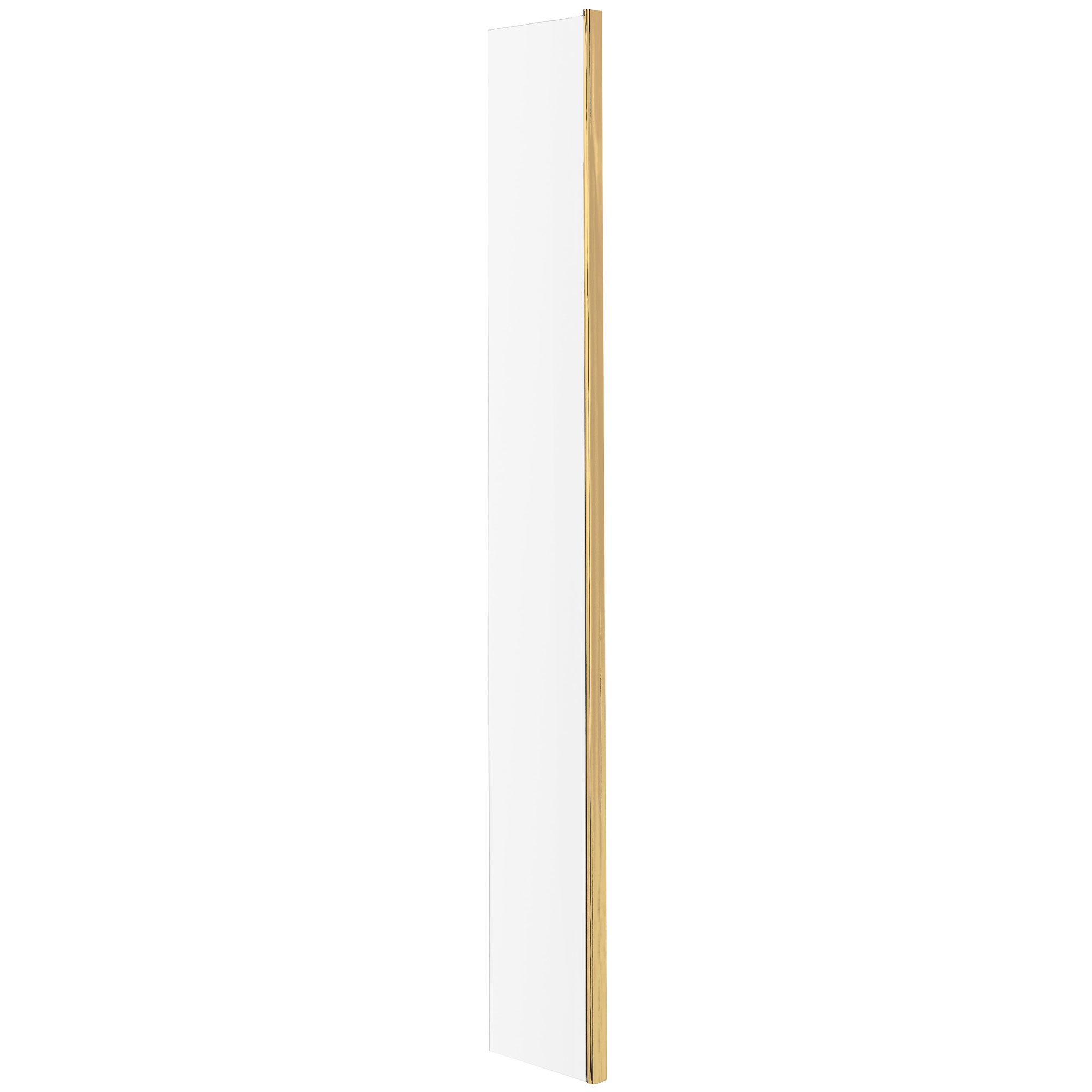 Hudson Reed Wet Room Fixed Return Panel with Brass Profile 1950mm High x 215mm Wide - 8mm Glass