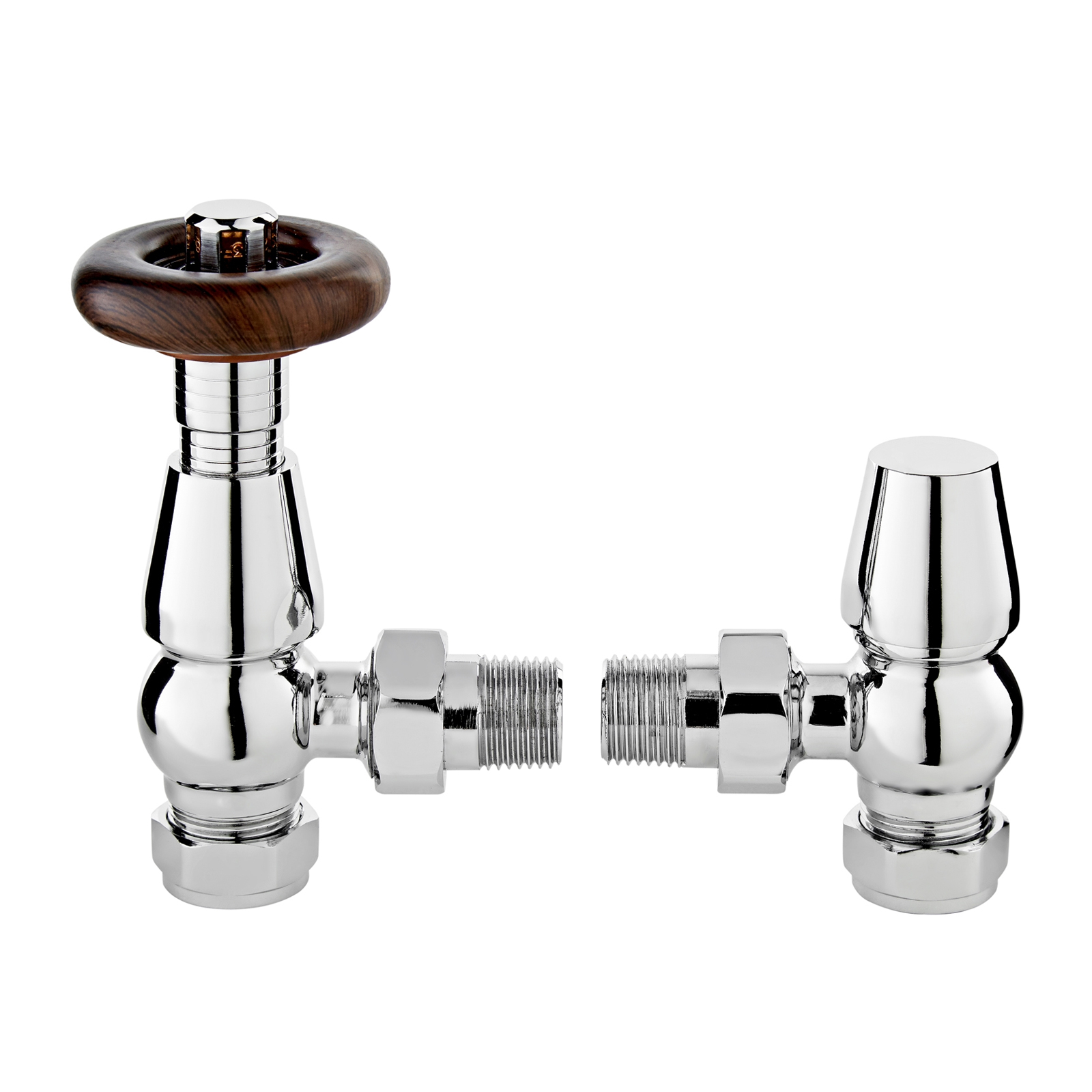 Hudson Reed Camden Angled Thermostatic Radiator Valves Pair - Chrome