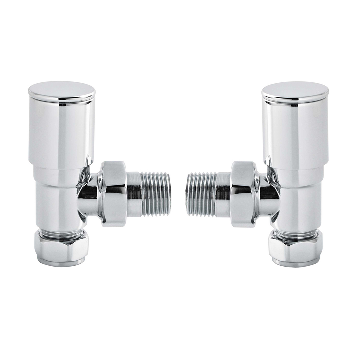 Hudson Reed Minimalist Angled Radiator Valves Pair 82mm High- Chrome