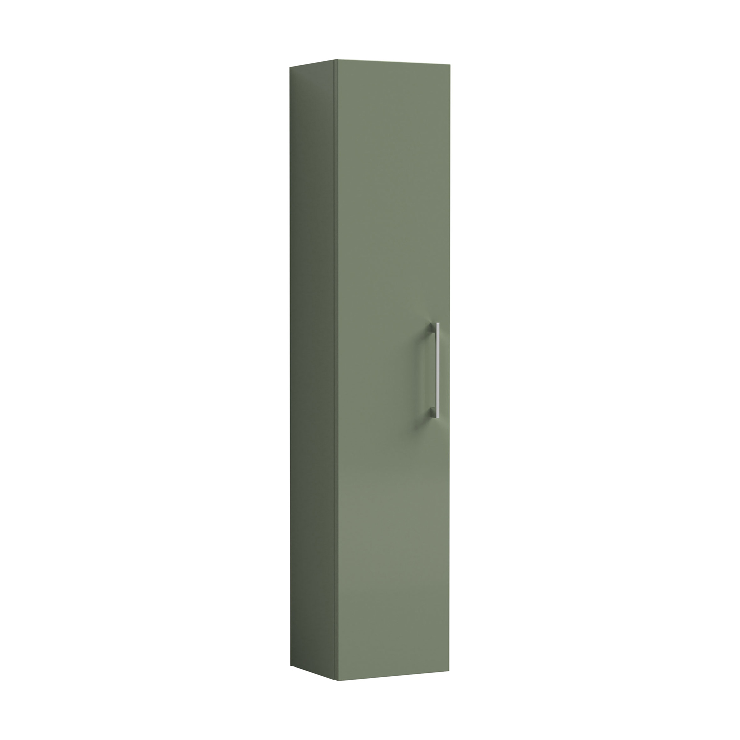 Nuie Arno Wall Hung 1-Door Tall Unit 300mm Wide - Satin Green