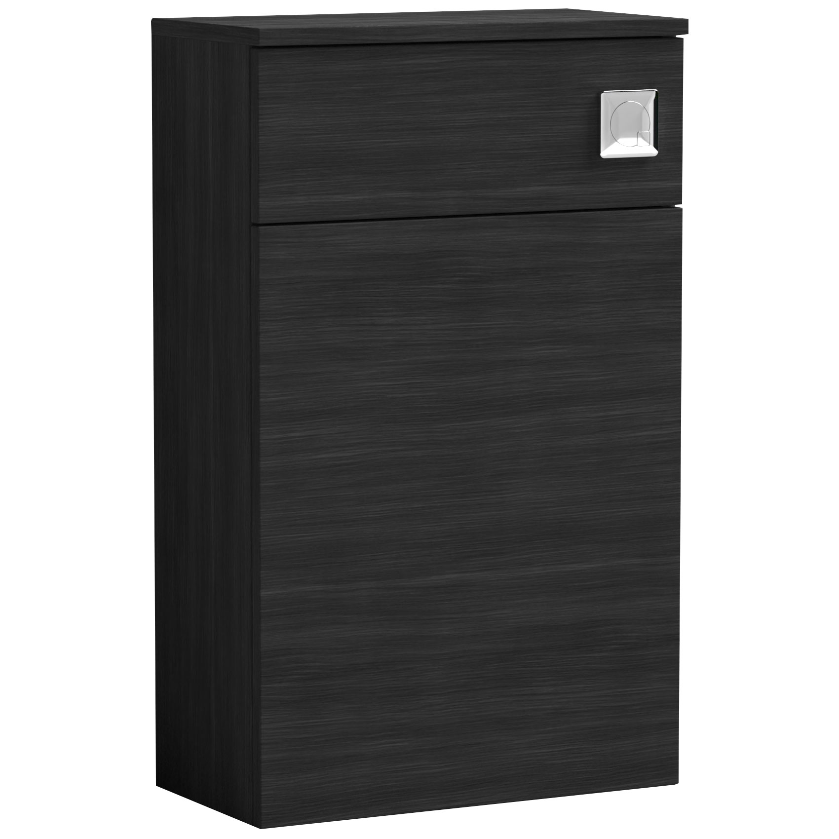 Nuie Arno Back to Wall WC Unit 500mm Wide - Charcoal Black Woodgrain