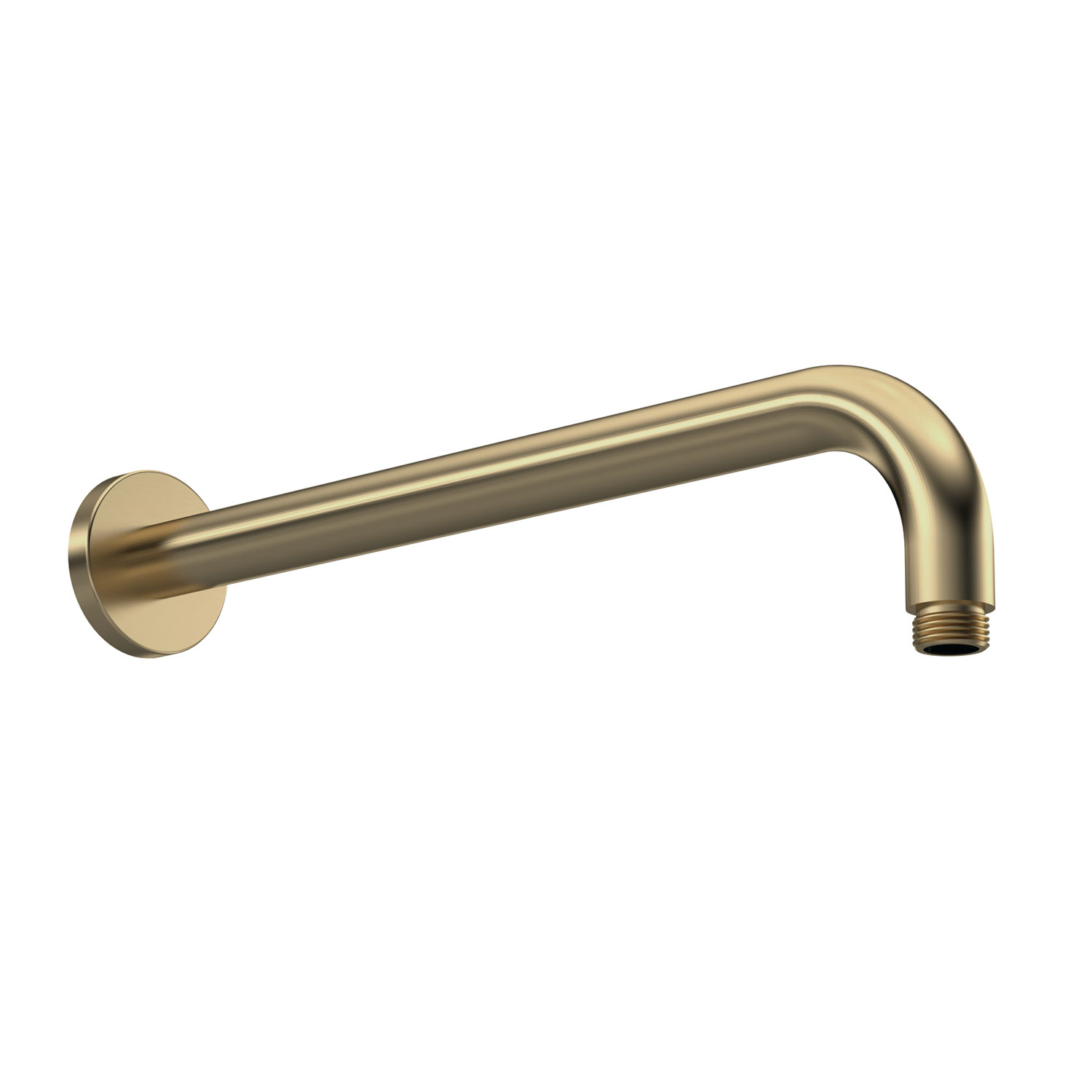 Nuie Arvan Round Wall Mounted Shower Arm 335mm Length - Brushed Brass