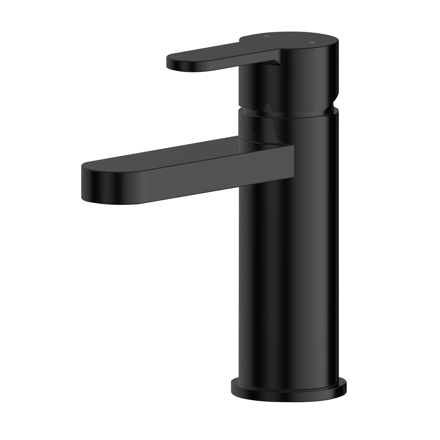 Nuie Arvan Mono Basin Mixer Tap With Push Button Waste - Matt Black