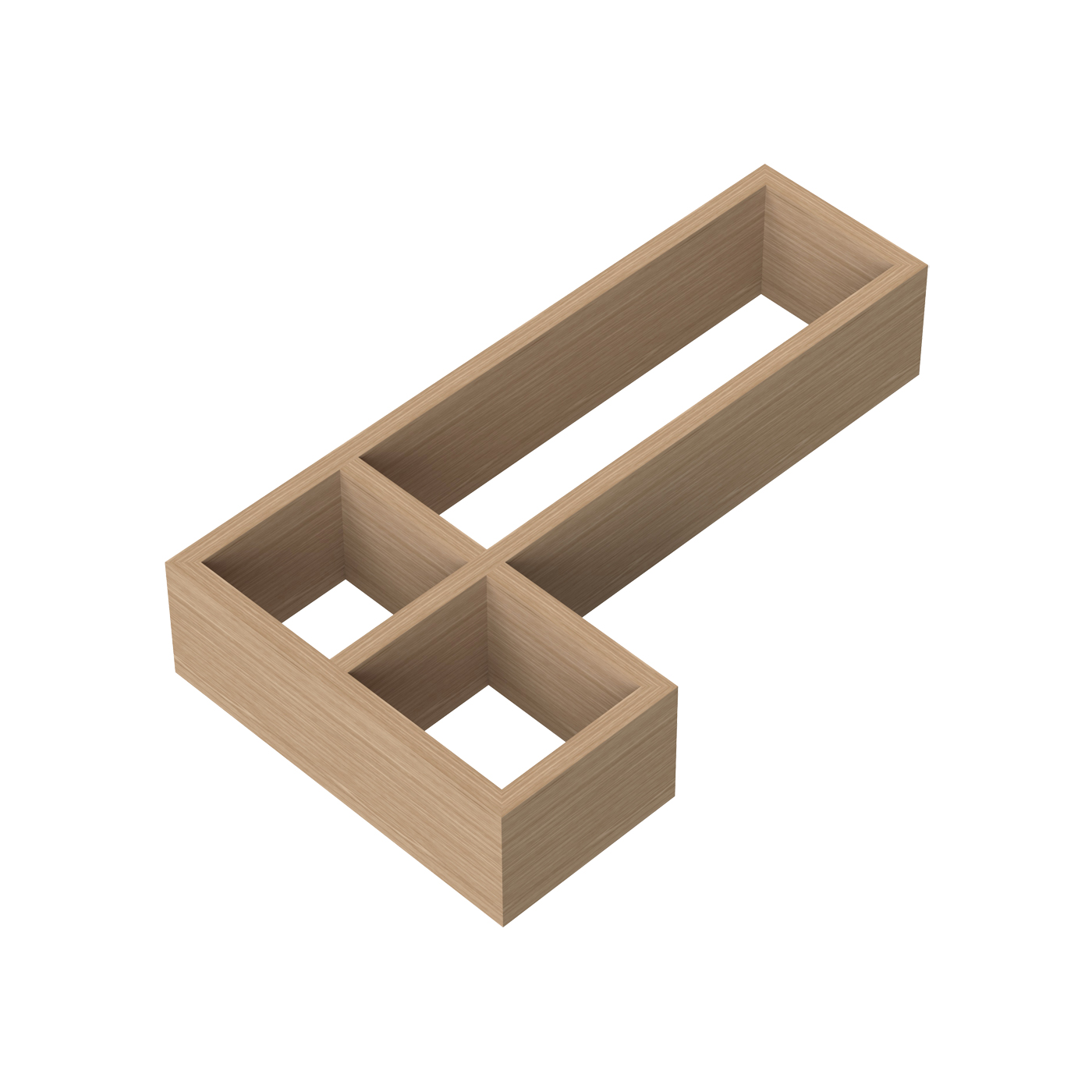 Nuie L-Shaped Drawer Organiser - Bamboo