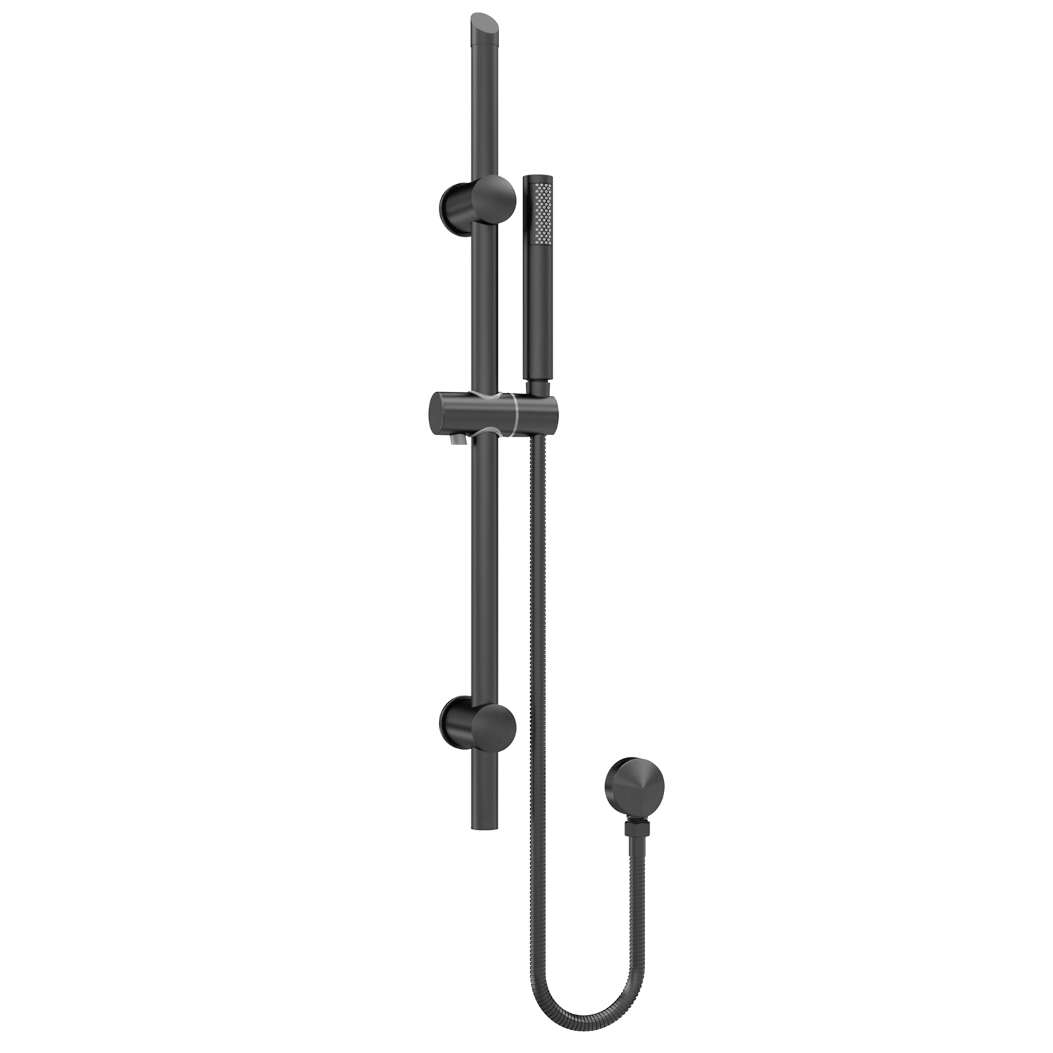 Nuie Arvan Round Slider Rail Shower Kit with Outlet Elbow - Matt Black