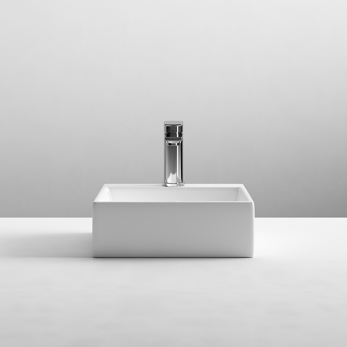 Nuie Vessel Rectangular Sit-On Countertop Basin 335mm Wide - 1 Tap Hole