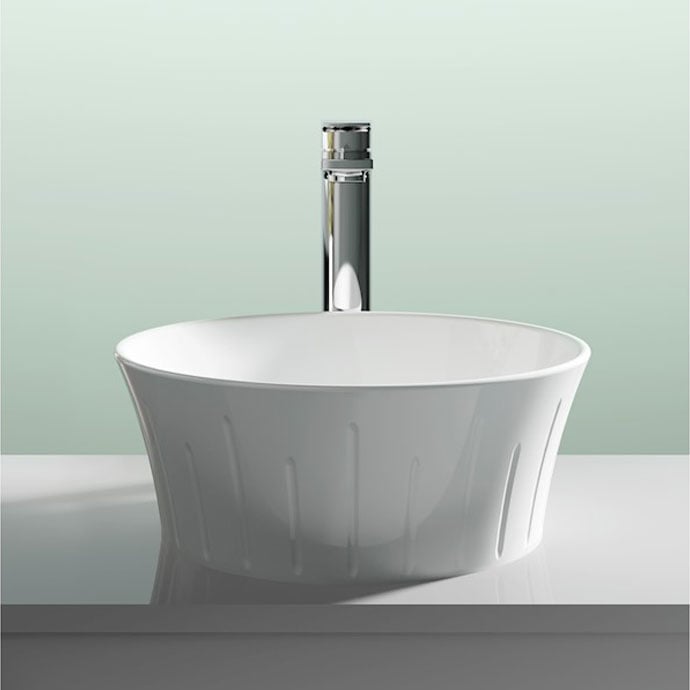 Nuie Vessel Round Sit-On Countertop Basin 360mm Wide - 0 Tap Hole