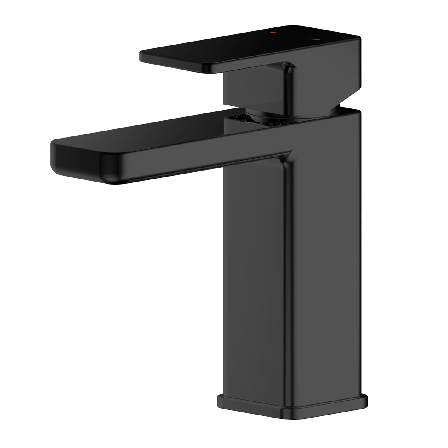 Nuie Windon Mono Basin Mixer Tap With Push Button Waste - Matt Black