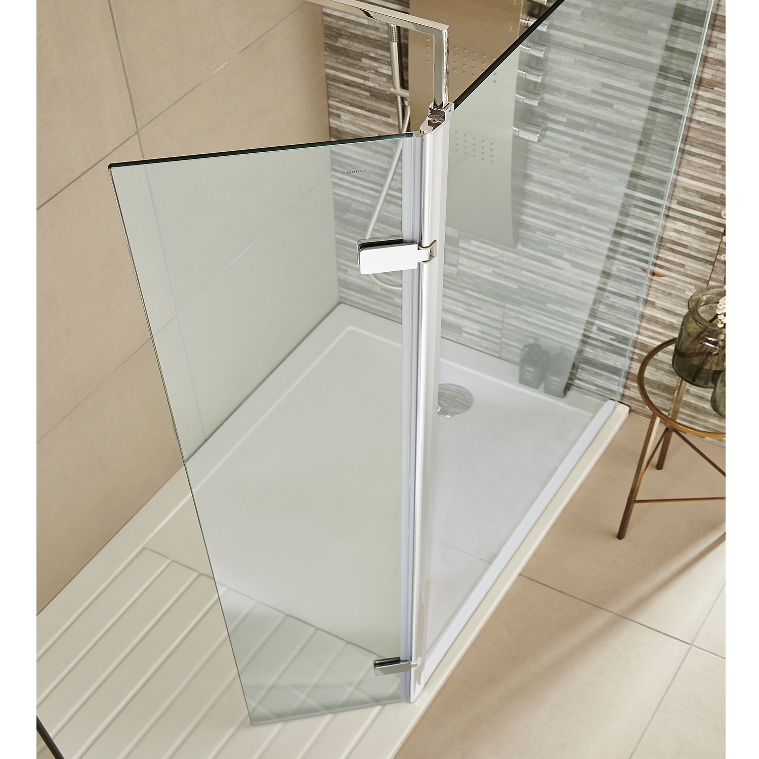 Nuie Hinged Wet Room Return Panel, 300mm Wide, 8mm Glass 5055369057795 | eBay
