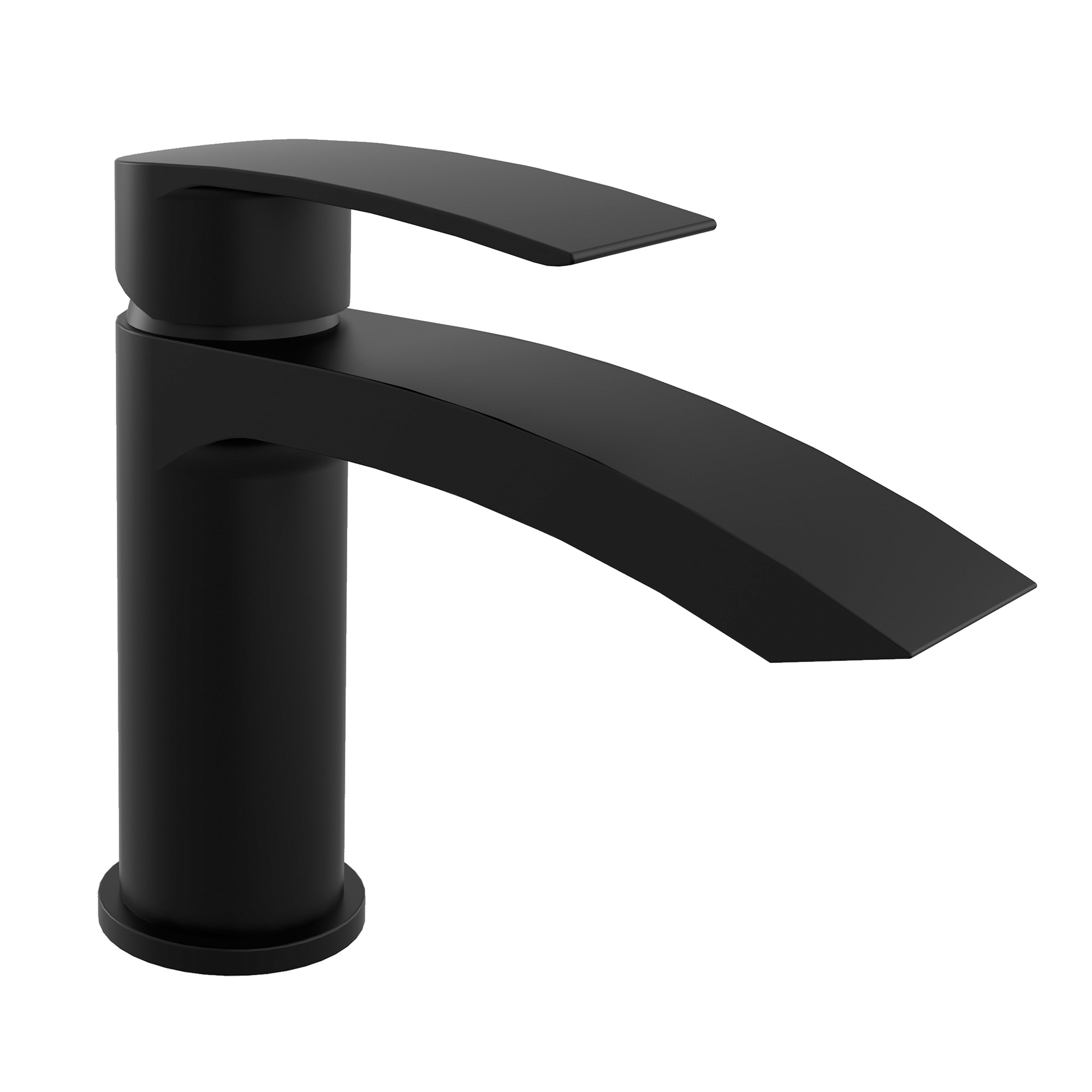 Prestige Nero Curve Mono Basin Mixer Tap with Clicker Waste - Matt Black