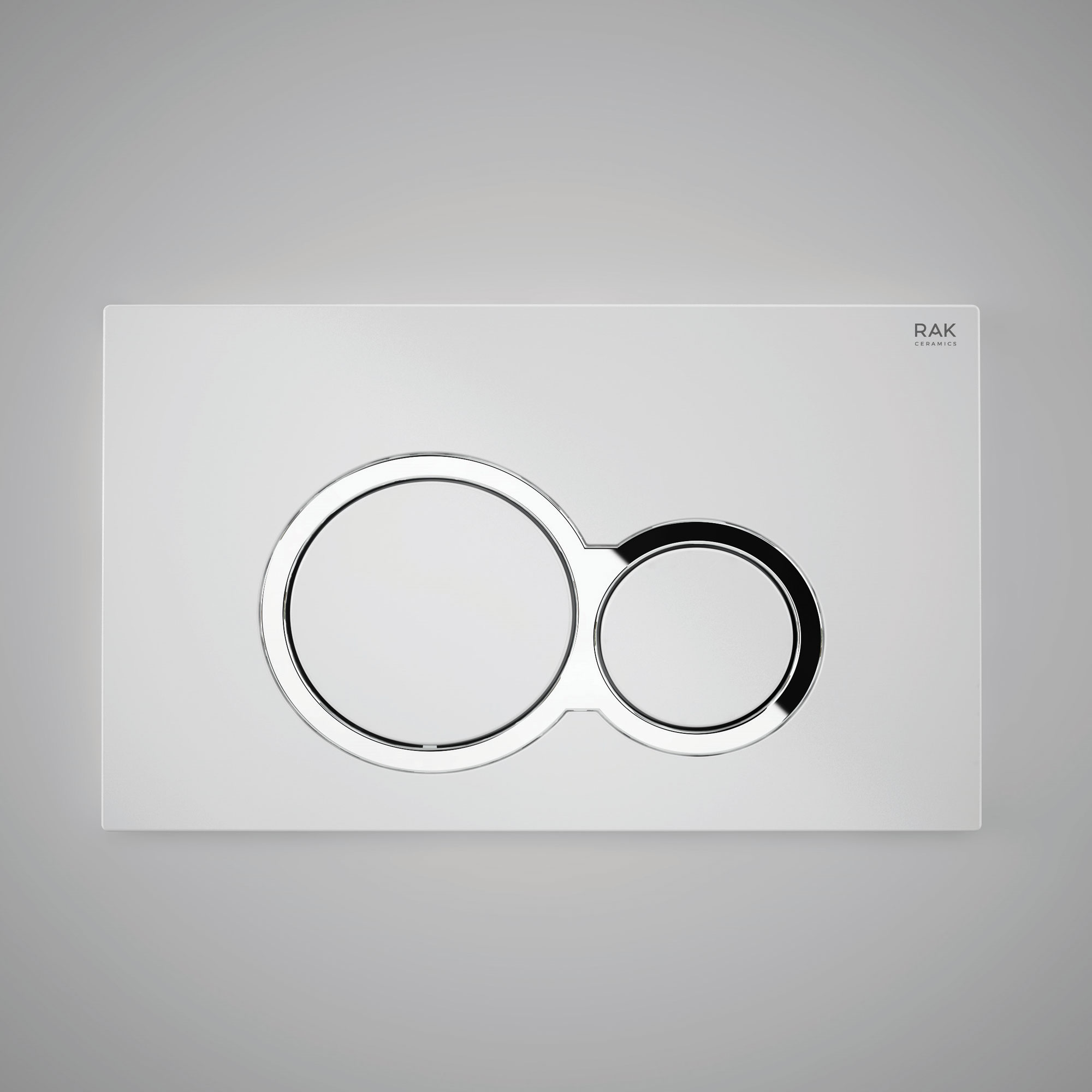 RAK Ecofix Polished Round Dual Flush Plates - Matt Chrome