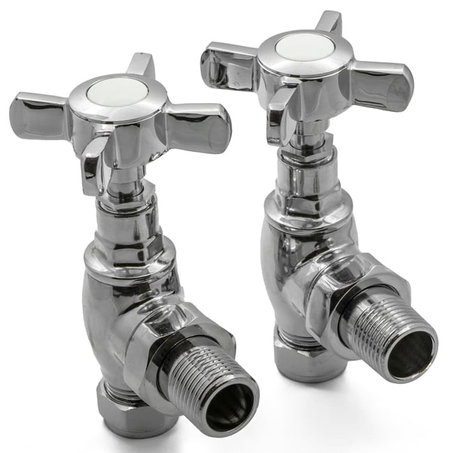 Reina Bronte Traditional Angled Valve Pair - Chrome