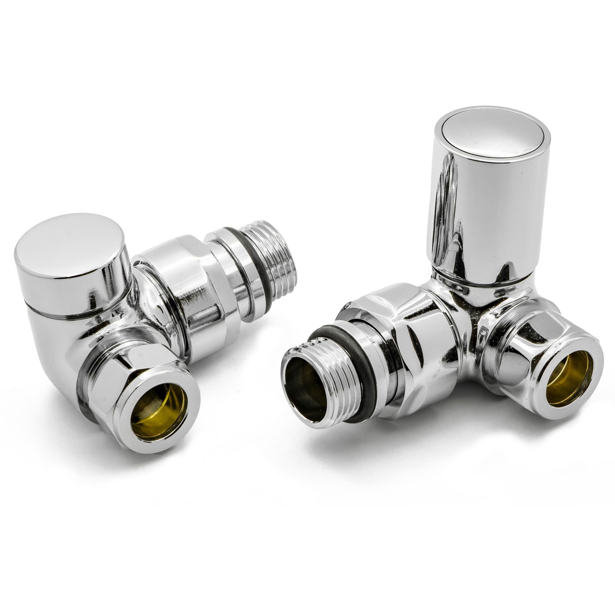 Reina Crova Corner Radiator Valves Pair Chrome