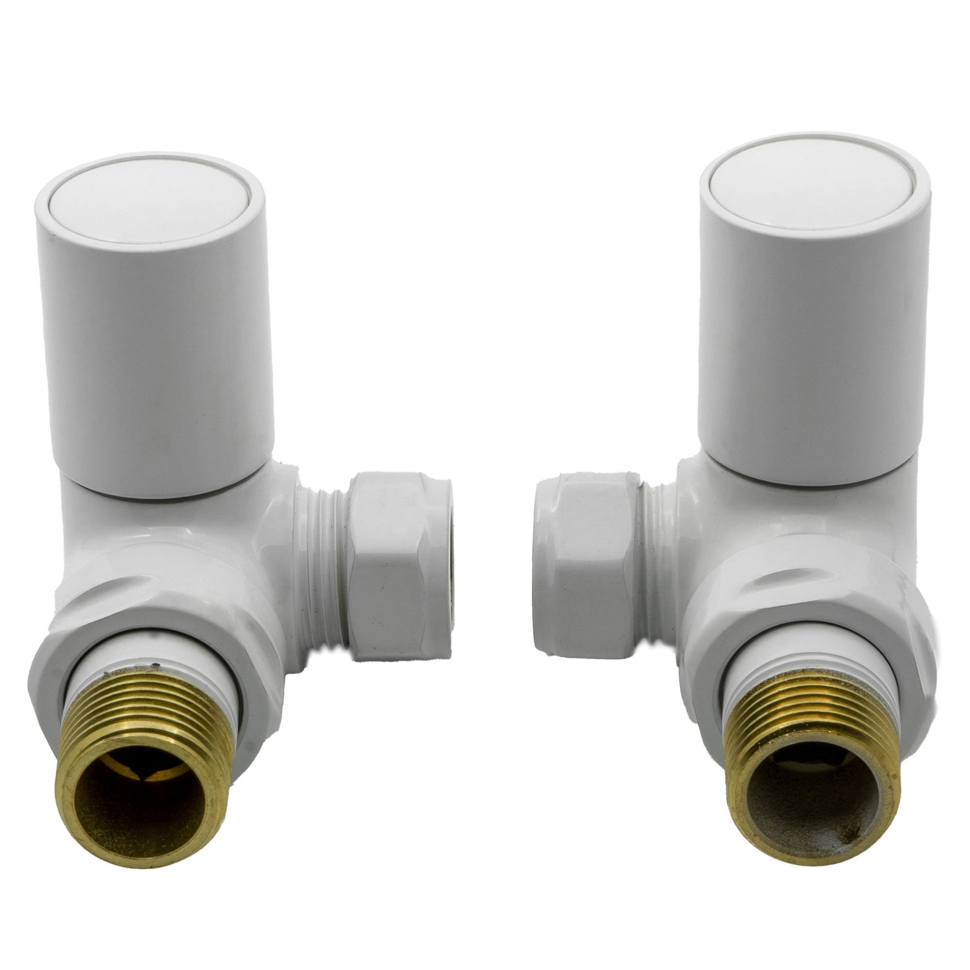 Reina Crova Corner Radiator Valves Pair - White