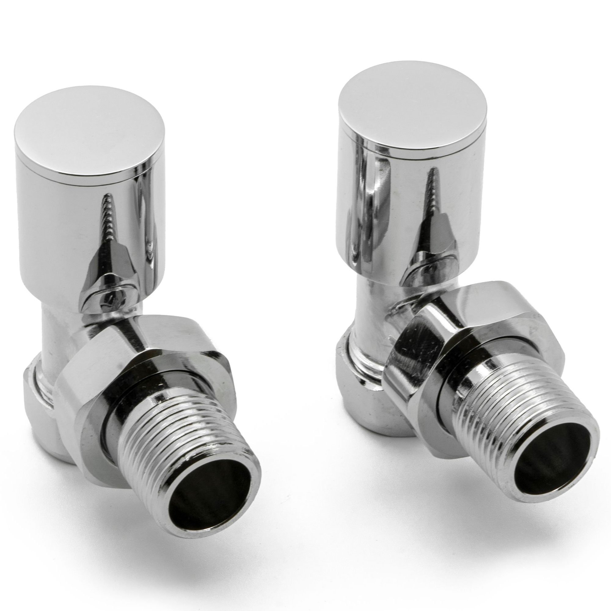 Reina Portland Angled Radiator Valves Pair 15mm - Chrome