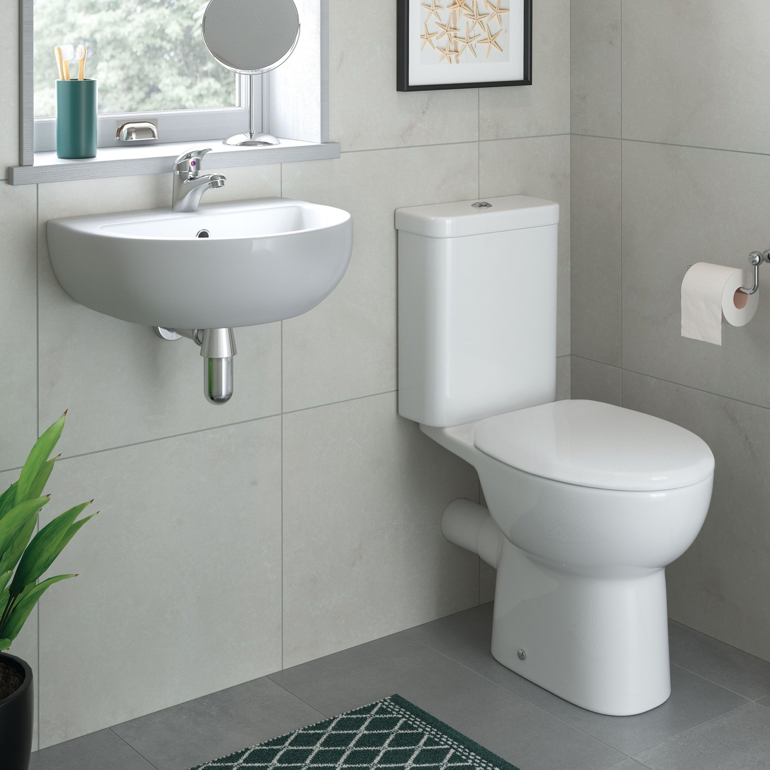 Signature Zeus Close Coupled Toilet with Push Button Cistern - Soft ...