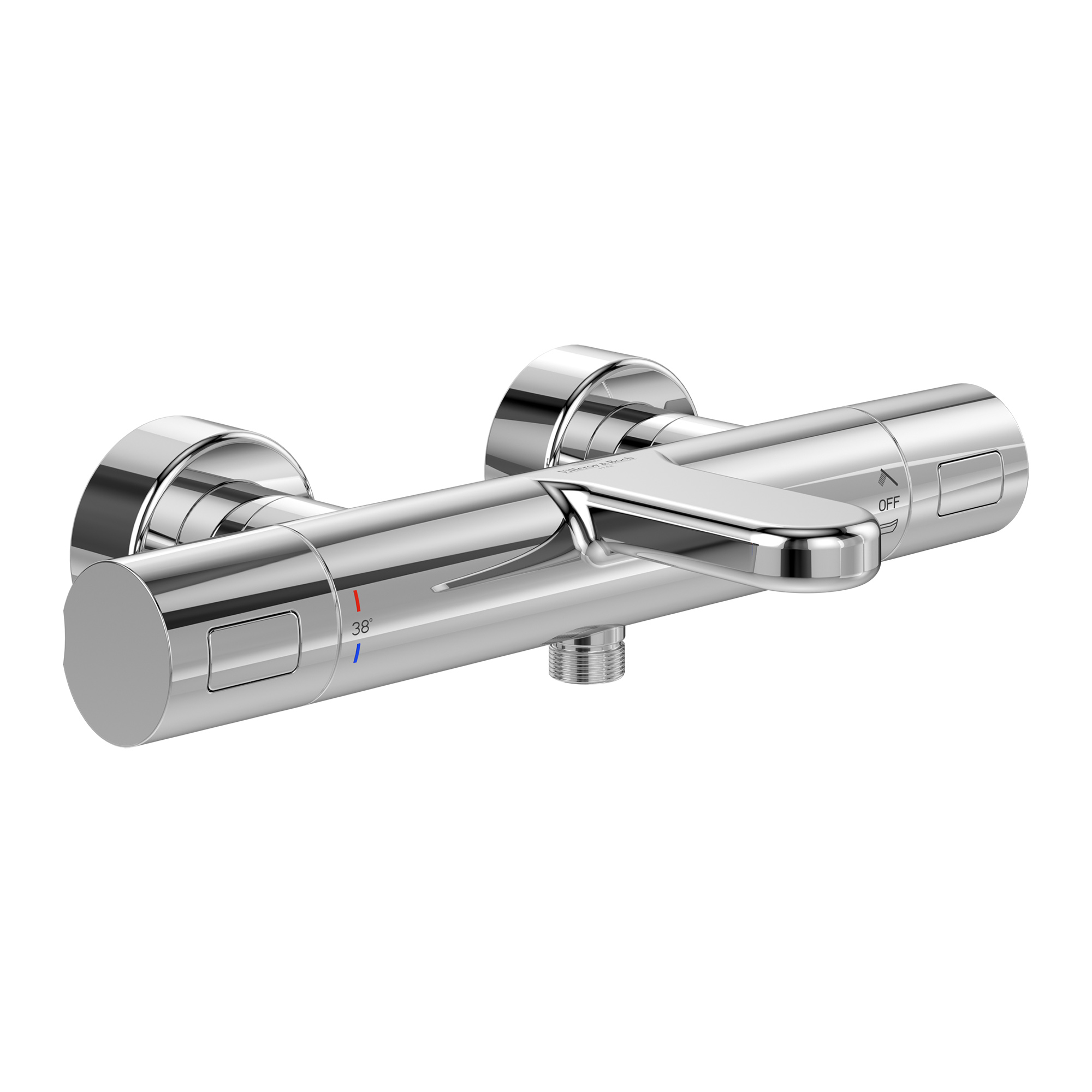 Villeroy & Boch Universal Thermostatic Round Bath Shower Mixer Tap - Chrome