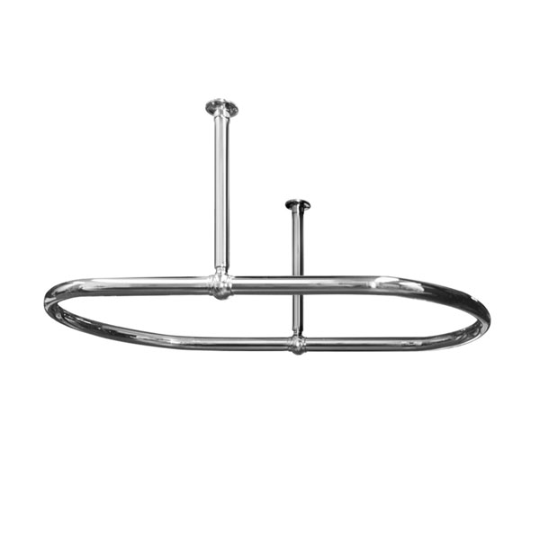 West Luxury Oval Shower Curtain Rail Ceiling Stays 1091mm Length