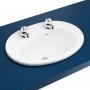 Arley Inset Countertop Basin 530mm Wide - 2 Tap Hole