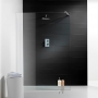 Arley Ralus Wet Room Glass Panel 500mm Wide Polished Chrome Profile - 8mm Glass