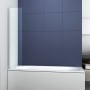 Arley Ralus 6 Single Square Bath Screen 1500mm H x 325mm W - 4mm Glass