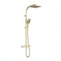 Bristan Qubo Thermostatic Bar Shower with Rigid Riser - Brushed Brass