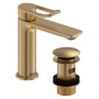 Bristan Saffron Eco Start Basin Mixer Tap with Clicker Waste - Brushed Brass