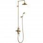 Burlington Avon Thermostatic Triple Exposed Mixer Shower with Shower Kit and 9 Inch Fixed Head - White/Gold