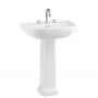 Burlington Riviera Curved Basin with Full Pedestal 650mm Wide - 3 Tap Hole