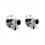 Delphi Wall Mounted Backplate Elbow Unions Pair Exposed - Chrome