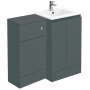 Delphi Halite Combination Unit with 500mm WC Unit - 1000mm Wide - Matt Grey