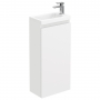 Delphi Halite Floor Standing 1-Door Vanity Unit with Basin 400mm Wide - White