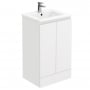 Delphi Halite Floor Standing 2-Door Vanity Unit with Basin 500mm Wide - White