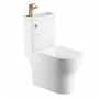 Delphi P2 Round Close Coupled Toilet with Integrated Basin (Brushed Brass Accent)
