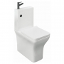 Delphi P2 Square Close Coupled Toilet with Integrated Basin (Black Accent)