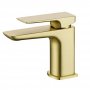Delphi Studio D Mini Basin Mixer Tap with Waste - Brushed Brass