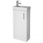 Delphi Tite Floor Standing 1-Door Vanity Unit with Basin 400mm Wide - Gloss White