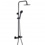 Delphi Verdura Thermostatic Bar Mixer Shower with Fixed Head and Shower Kit - Black