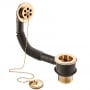 Deva 1 1/2 Inch Gold Bath Waste with Brass Plug and Chain