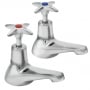 Deva Cross Handle Bath Taps Pair - Chrome