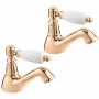 Deva Georgian Traditional Bath Taps Pair - Gold