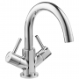 Deva Insignia Mono Basin Mixer Tap Dual Handle with Press Top Waste - Chrome