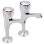 Deva Profile High Neck Kitchen Sink Taps Pair Metal Backnuts - Chrome