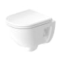 Duravit D-Code Compact Rimless Wall Hung Toilet - Soft Close Seat